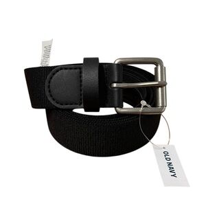 Old Navy Belt Mens XXL Black Nylon Faux Leather 1.5in NWT